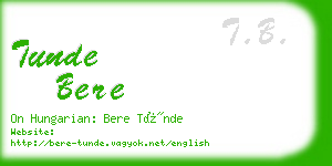 tunde bere business card